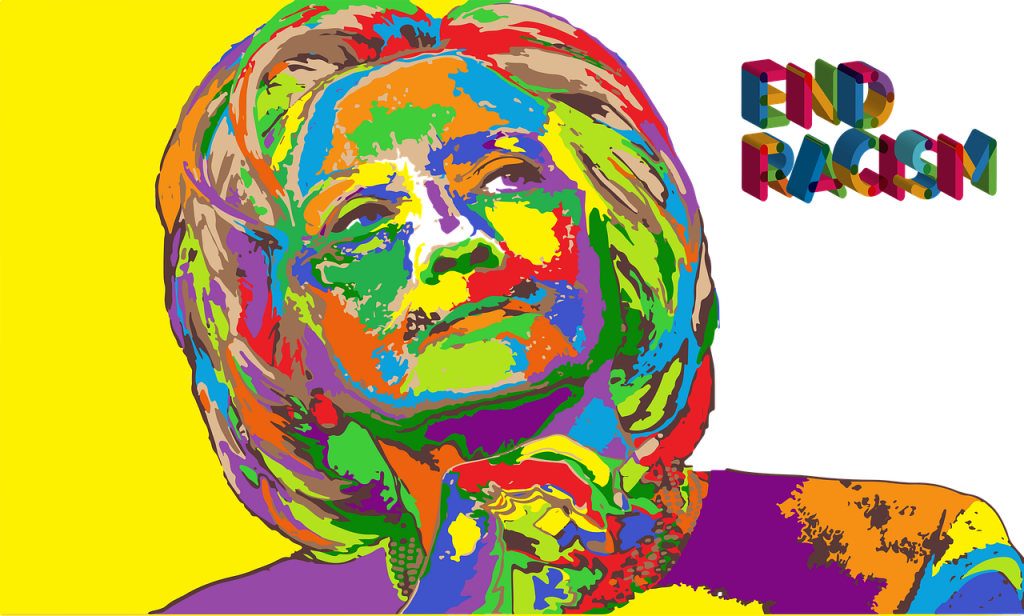 Hillary Clinton end racism illustration