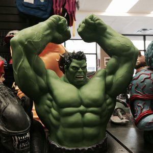 Hulk toy posed in smash position