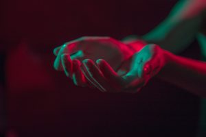 hands held out in supplication
