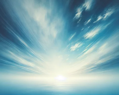 abstract blue winter sky in sunlight