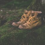 brown work boots