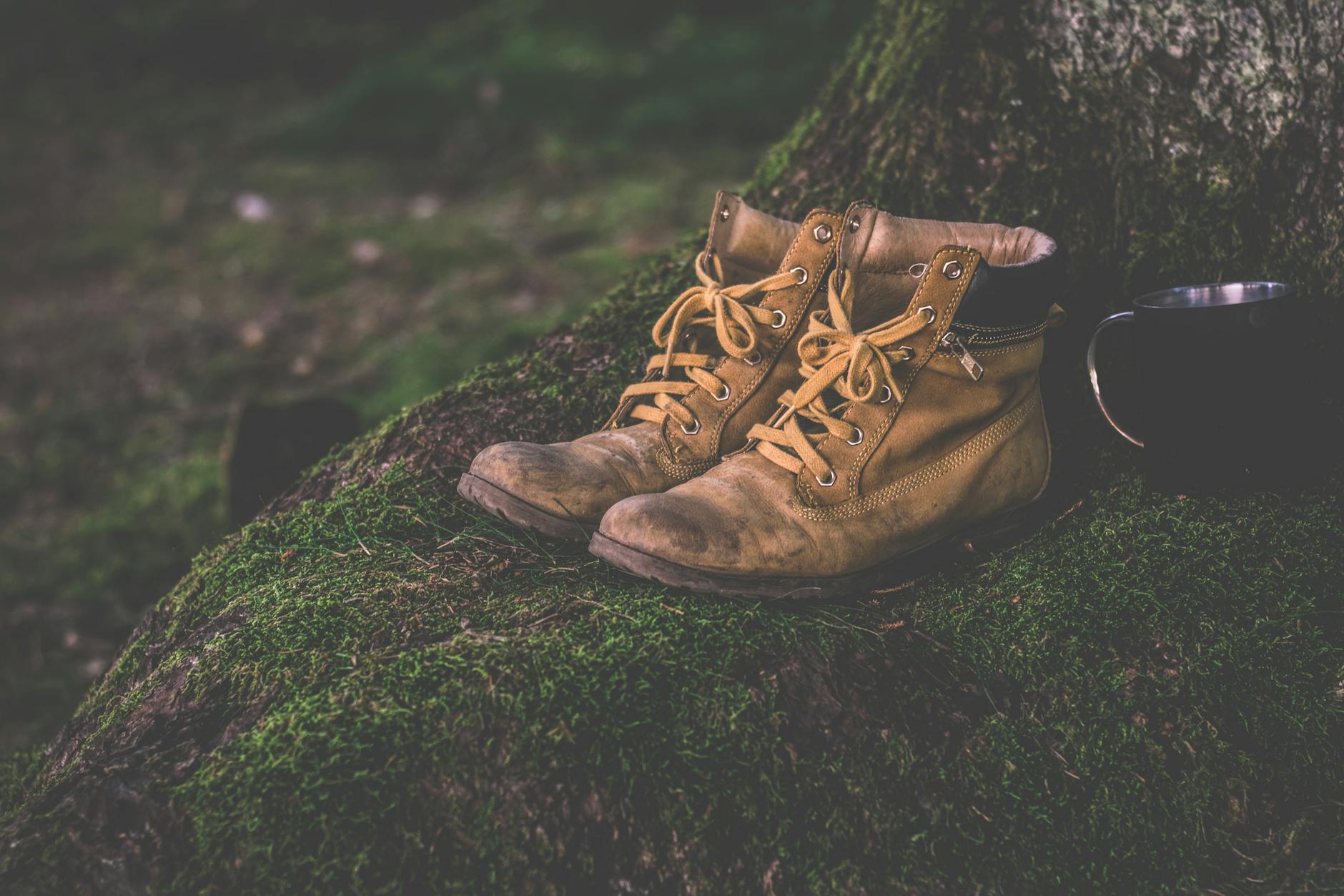 brown work boots