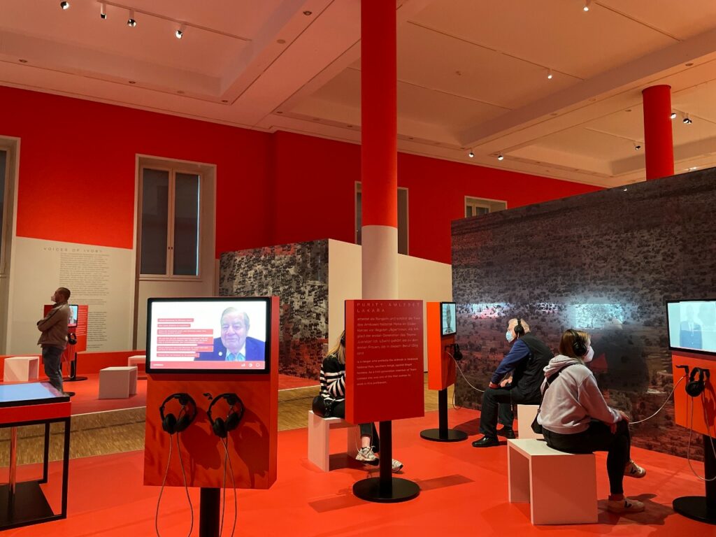 Exhibition listening stations, Terrible Beauty, Humboldt Forum